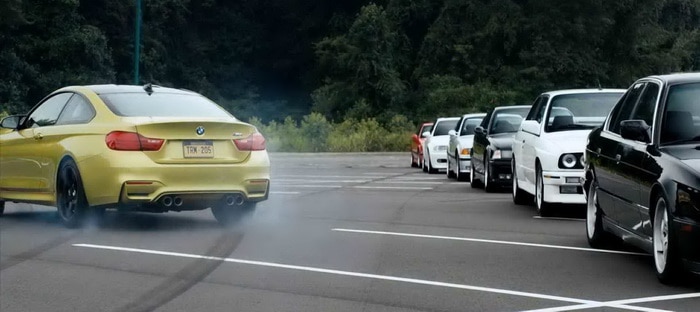 فيديو : BMW M4 تدشن وجودها من خلال 52 سيارة وعملية دريفت ساخنة !!