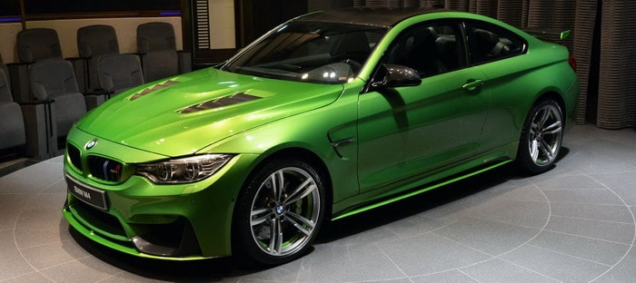 BMW M4 باللون الأخضر جافا تتزود بتجهيزات ومزيد من القوة لدي BMW أبوظبي موتورز