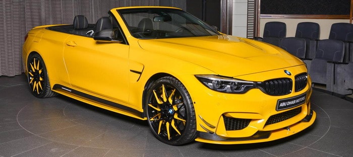 BMW M4 المكشوفة تظهر في أبوظبي بباقة AC Schnitzer ولون أصفر جذاب