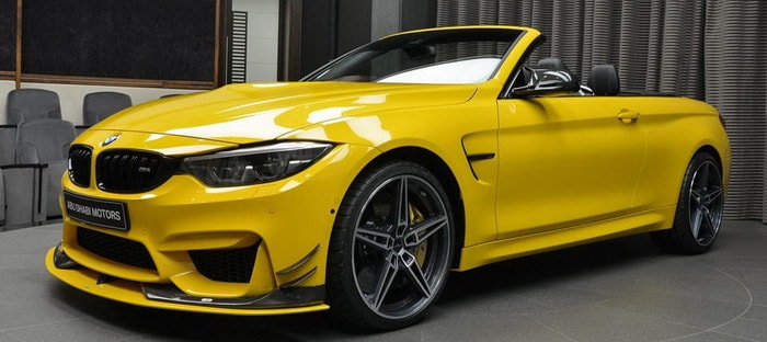 BMW M4 المكشوفة تتجمل بباقة AC Schnitzer الخارجية ونظام عادم خاص في أبوظبي