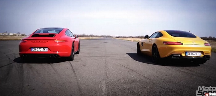 فيديو : مرسيدس AMG GT S تدخل في سباق تسارع مع بورشه 911 GTS