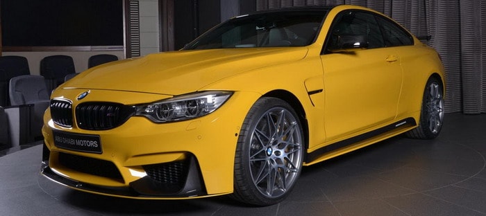 BMW M4 Individual بلون أصفر سبيد تتألق لدي أبوظبي موتورز