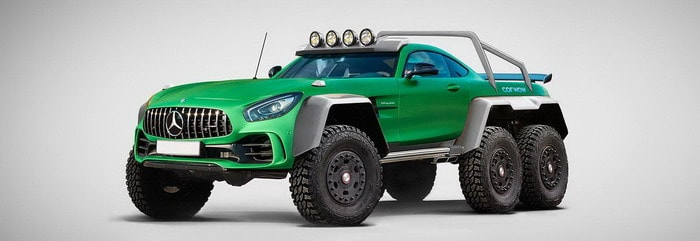 مرسيدس AMG GT R 6×6 تتحول للوحش الأخضر في صور تخيلية جديدة