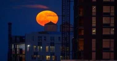 قمر الفراولة يظهر لمدة ثلاثة أيام في السماء