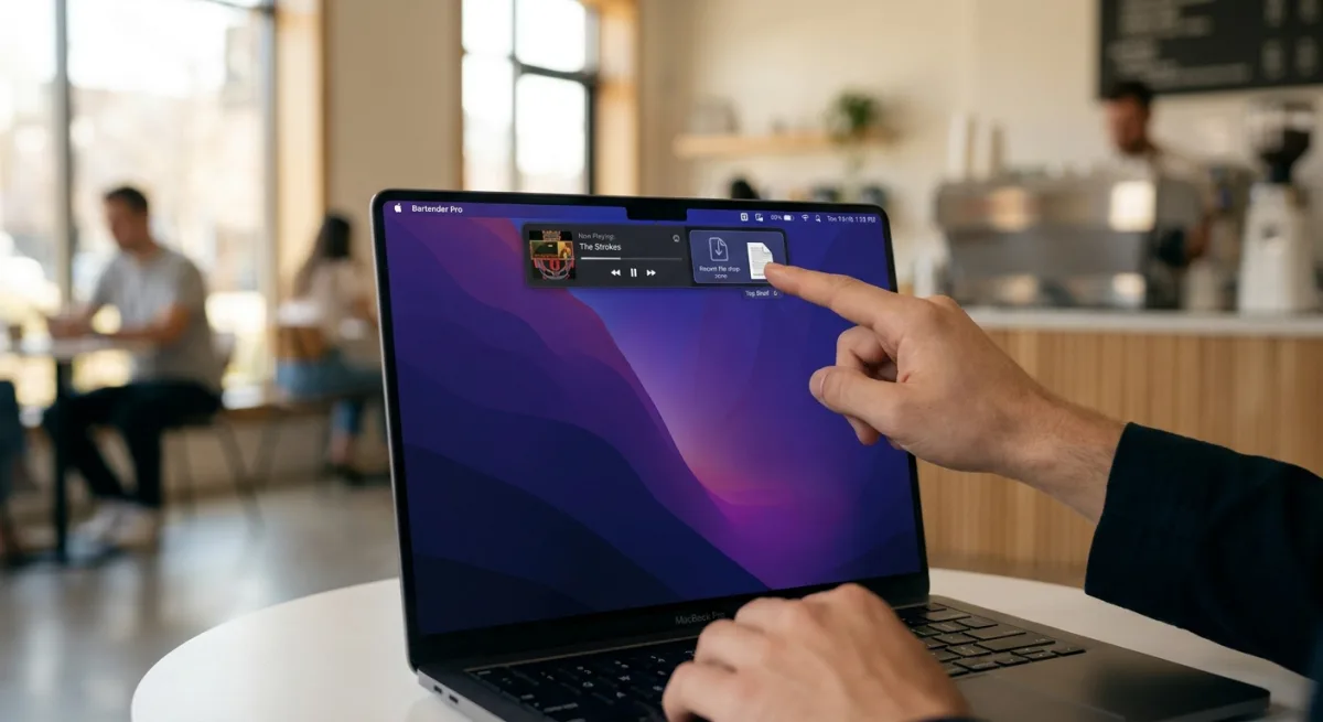 تطبيق Bartender Pro يحول نتوء شاشة MacBook إلى مساحة تفاعلية ذكية
