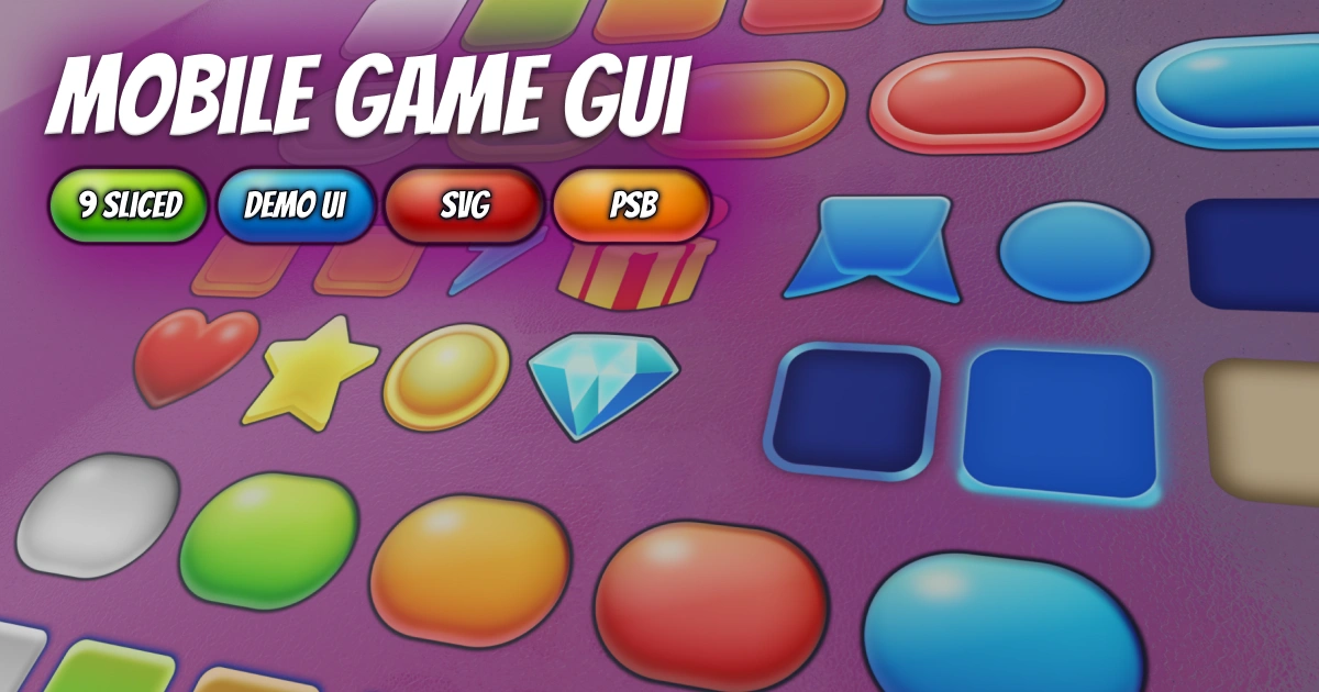 إطلاق حزمة 2D Mobile Game GUI Pack لمطوري ألعاب الهواتف عبر متجر Unity