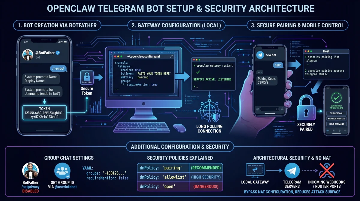 كيفية إعداد روبوت OpenClaw عبر تيليجرام: الدليل الشامل للتكوين