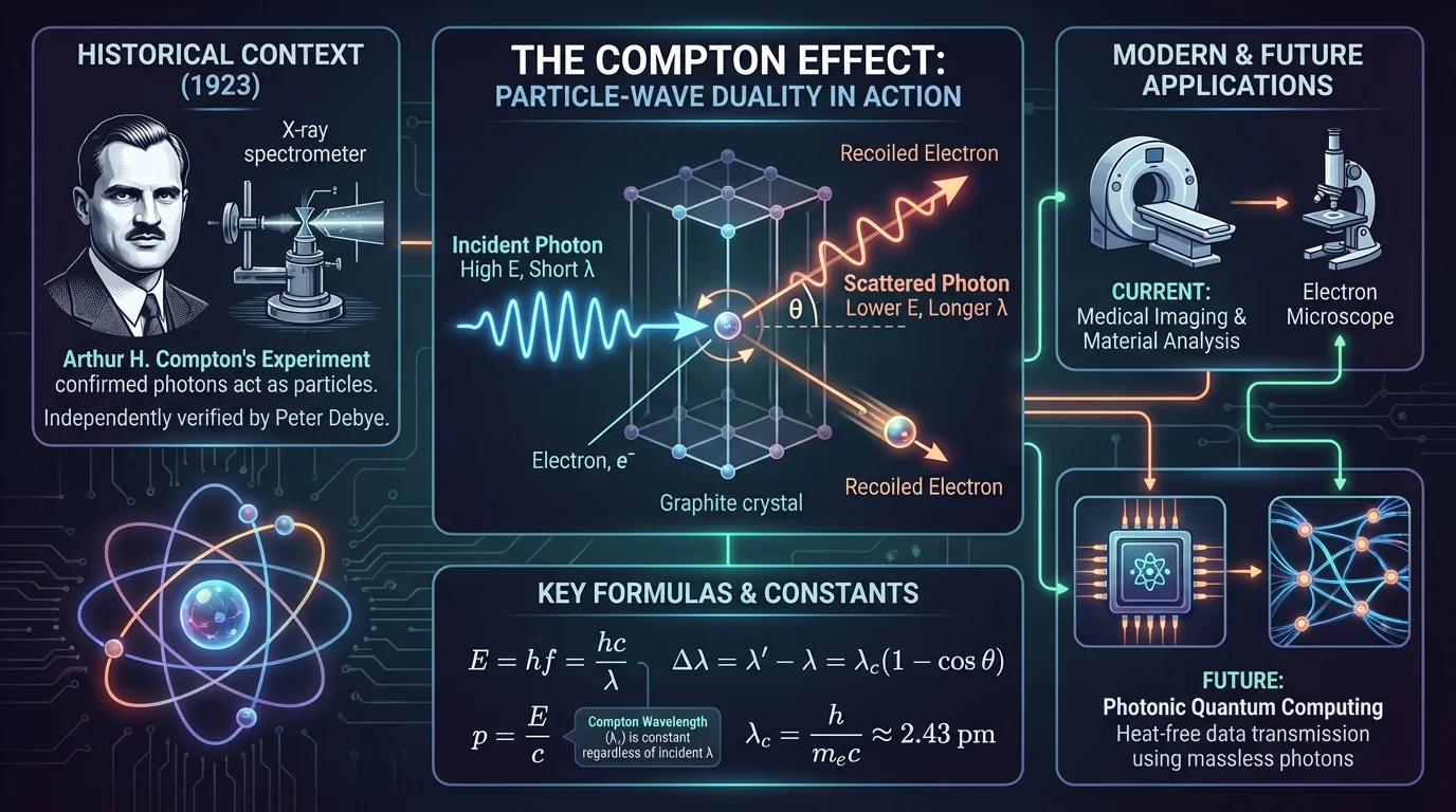 كيف يثبت تأثير كومبتون الطبيعة الكمية للضوء والمادة