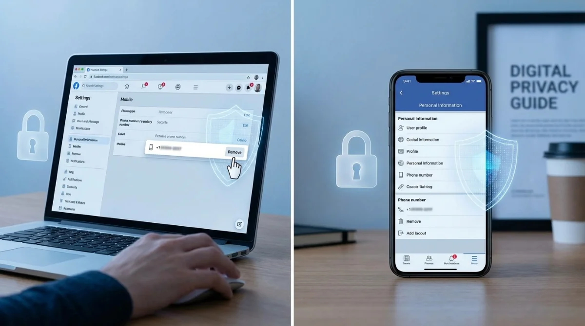 طريقة إزالة رقم الهاتف من الفيس بوك المعطل