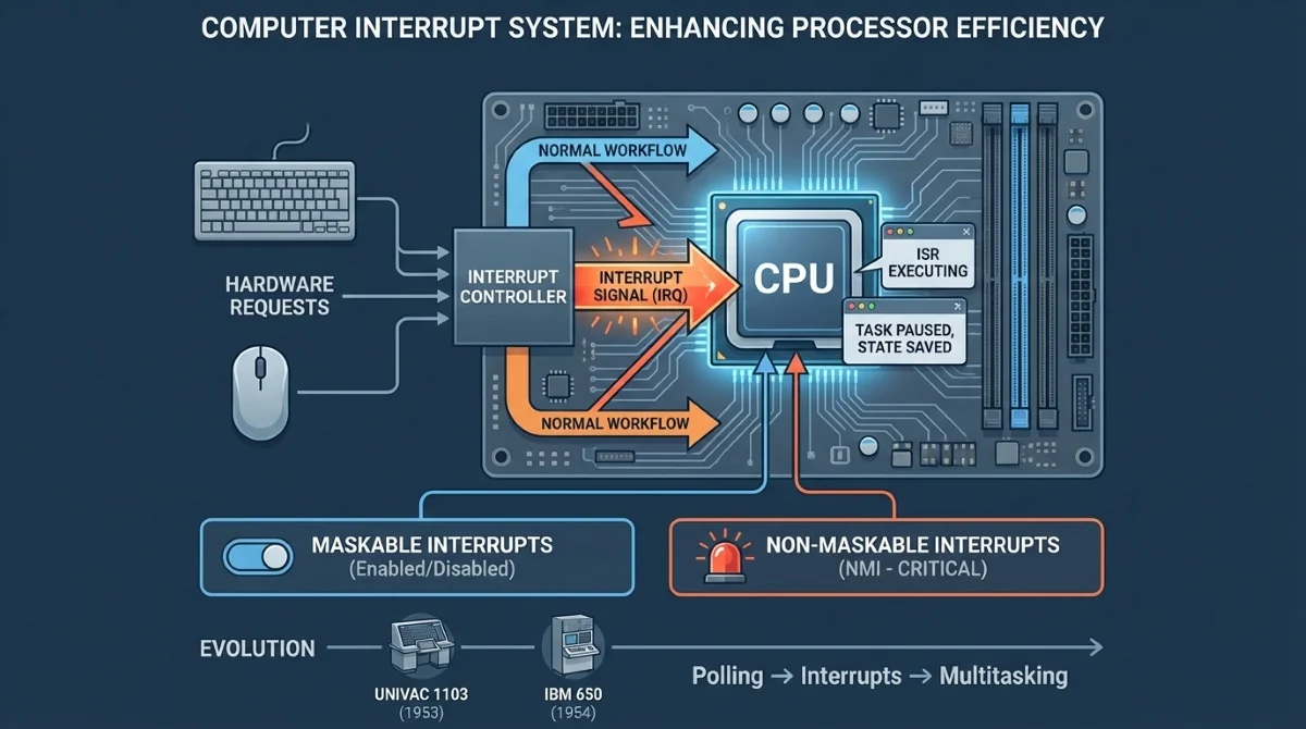 المقاطعة في أنظمة الحاسوب أنواعها وتطبيقاتها Interrupt