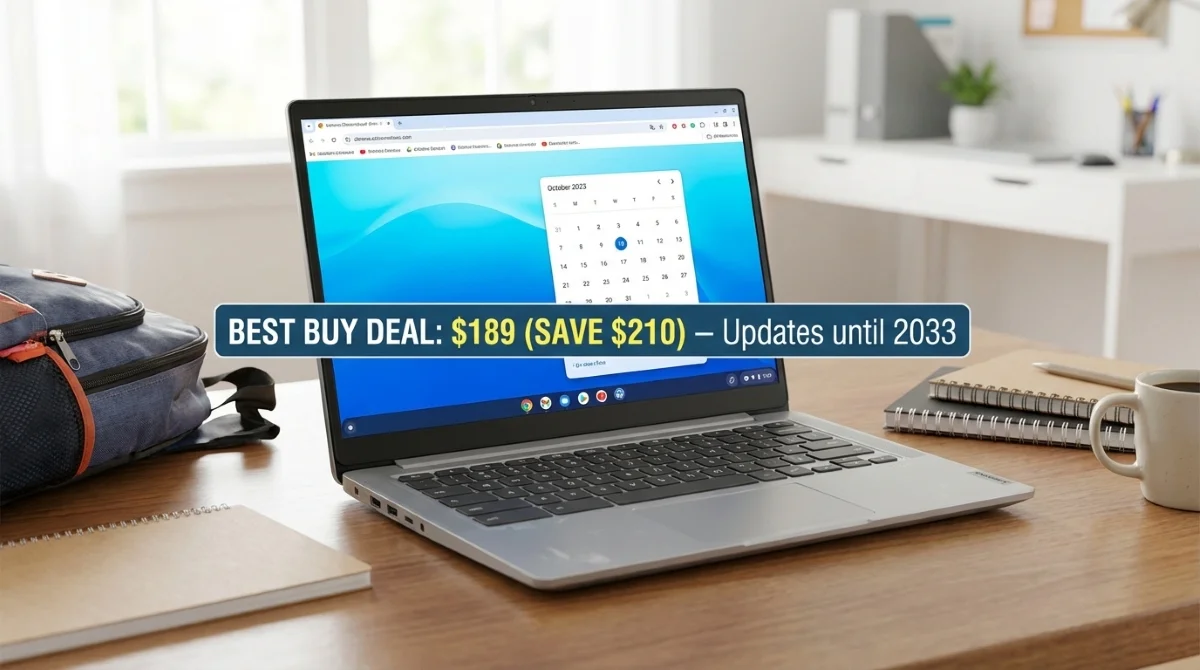 سعر جهاز Lenovo Chromebook Slim 3 ينخفض إلى 189 دولاراً مع تحديثات حتى 2033