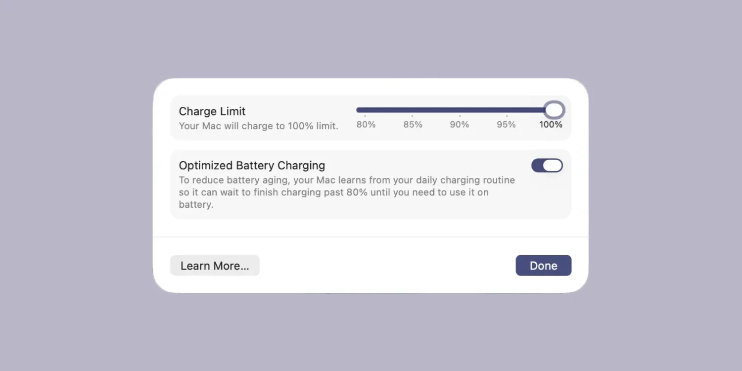 نظام macOS 26.4 يقدم أدوات جديدة وقوية لإطالة عمر بطارية حواسيب Mac