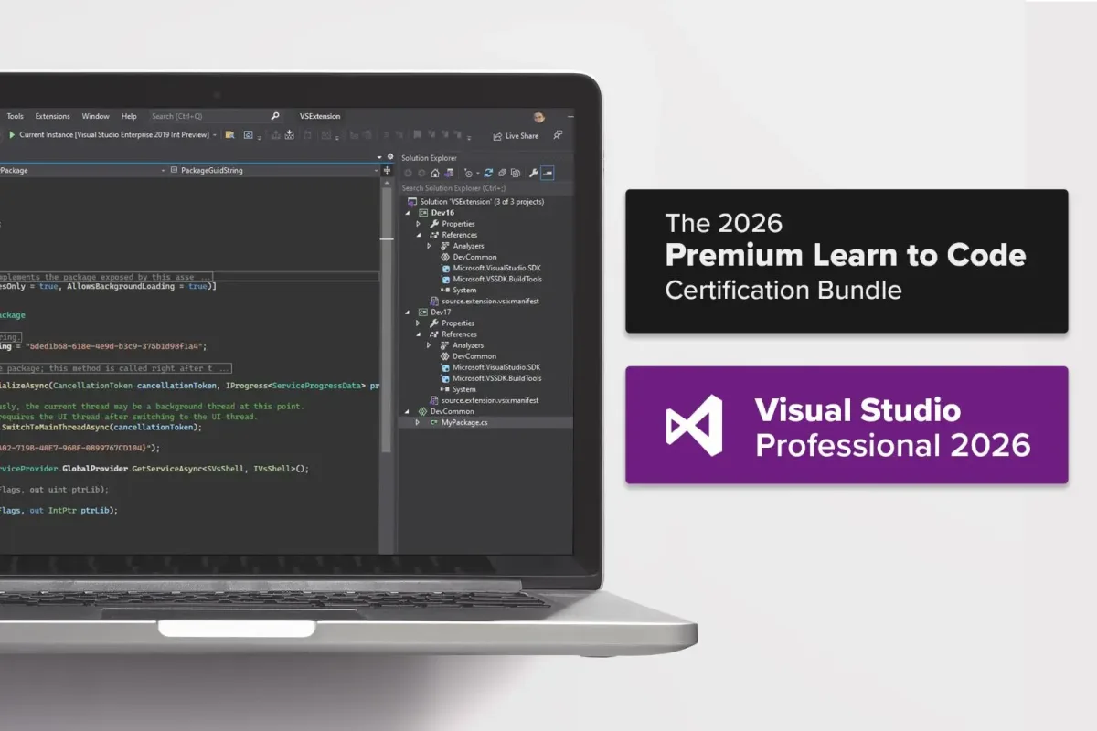 تخفيض هائل: احصل على Microsoft Visual Studio Pro 2026 و15 دورة برمجة مقابل 60 دولاراً