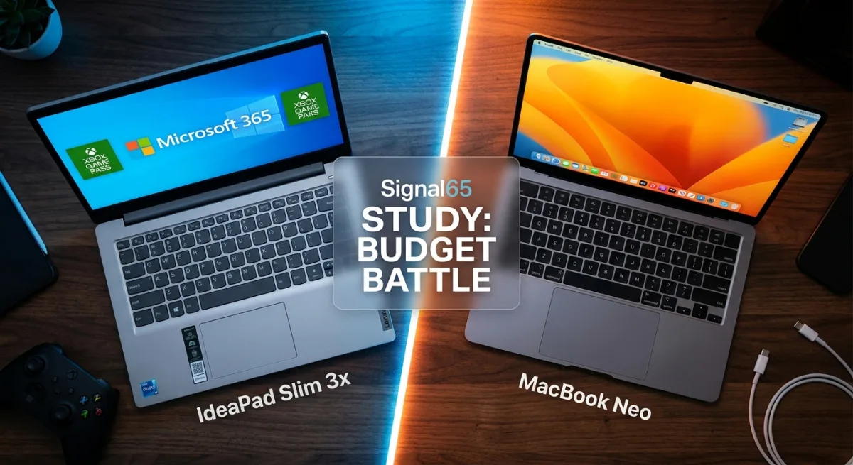 دراسة جديدة من Microsoft تضع حاسوب Lenovo IdeaPad Slim 3x في مواجهة MacBook Neo