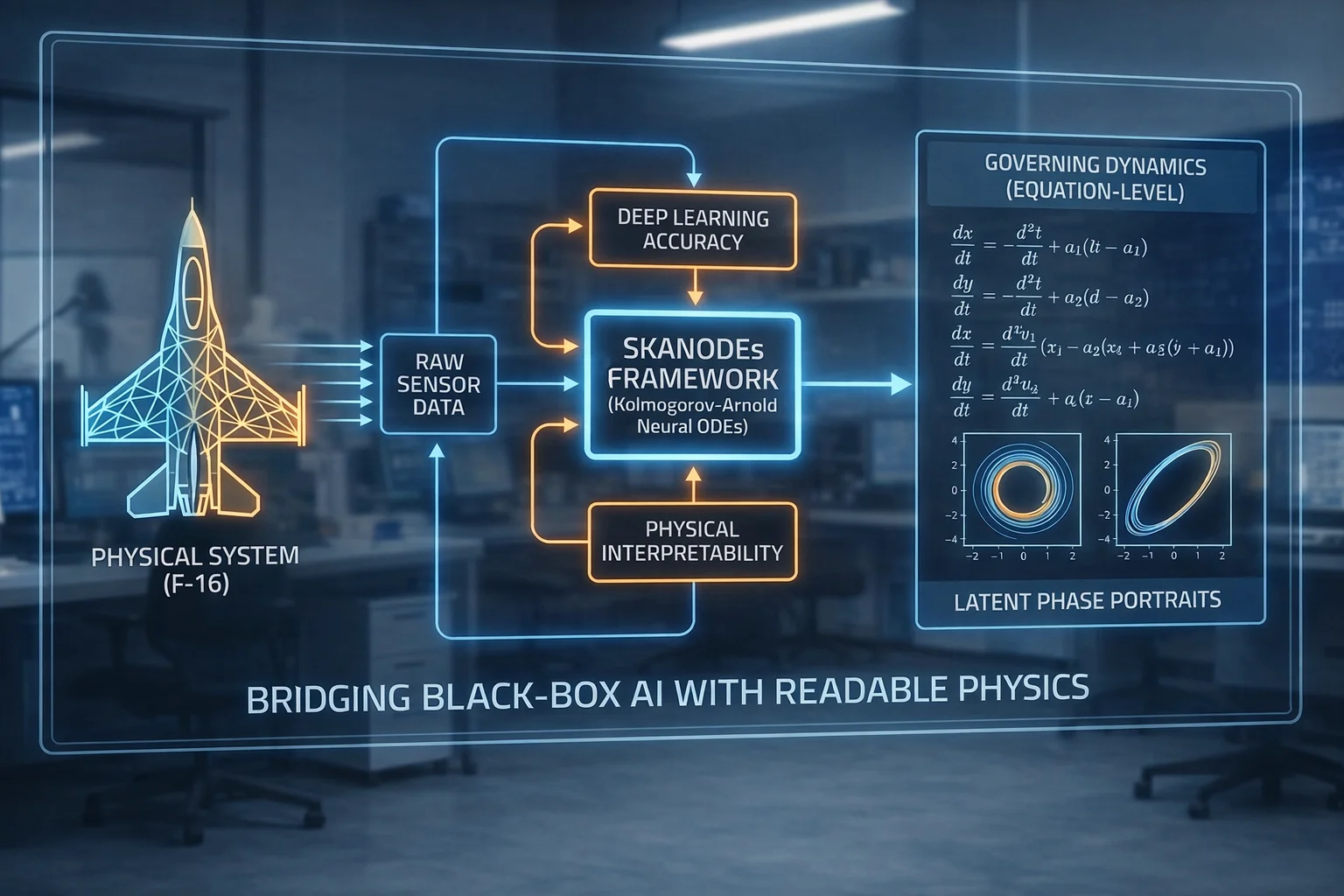 إطار SKANODEs: نهج جديد للتعلم القابل للتفسير في الديناميكيات غير الخطية