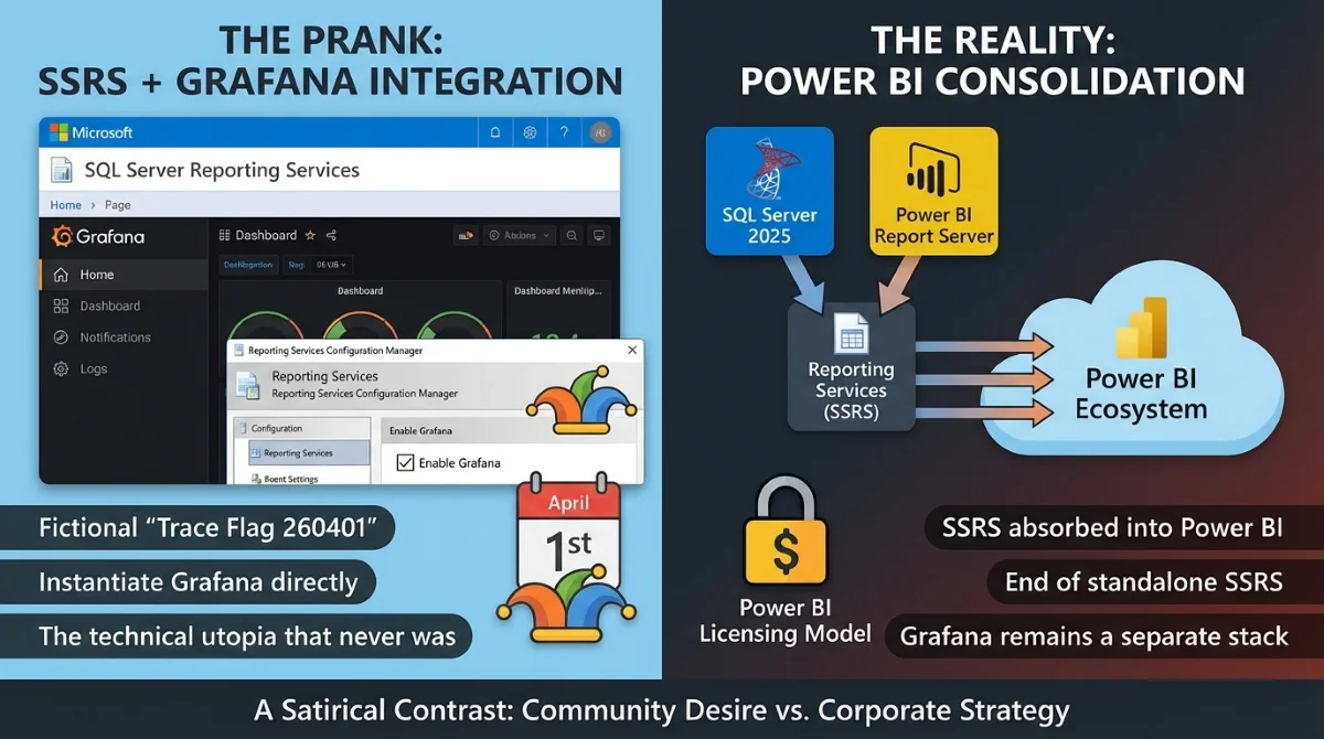 دمج Grafana مع SSRS: القصة الكاملة وراء كذبة أبريل في مجتمع SQL Server