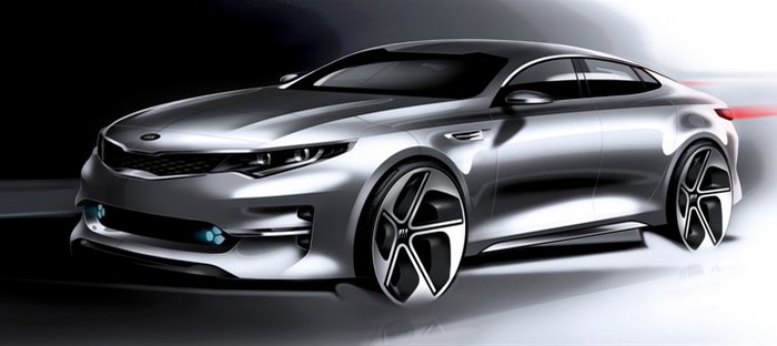 كيا أوبتيما 2016 الجديدة كلياً تبدو رائعة في اسكتشات تشويقية رسمية