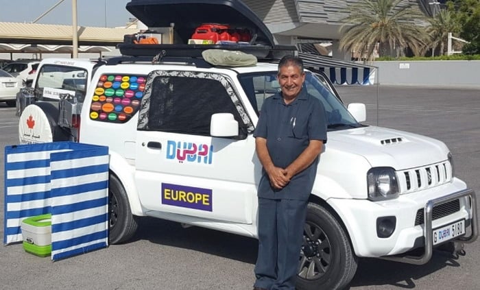 مقيم في دبي يبدأ رحلة أسطورية لموسكو في سيارة سوزوكي جيمني