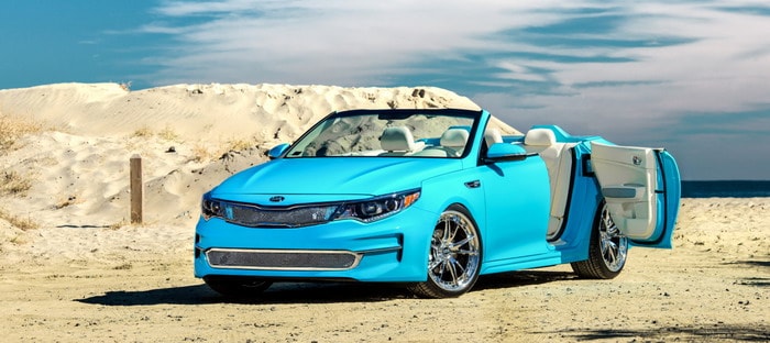 كيا أوبتيما 2016 المكشوفة الوحيدة من نوعها تستعد للانطلاق في معرض SEMA