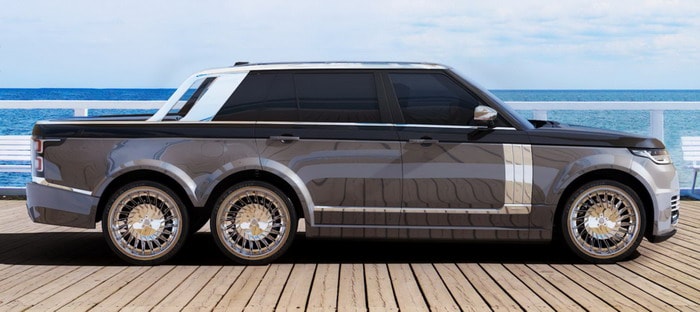 رانج روفر 6×6 بيك أب . . يخت في صورة كروس أوفر