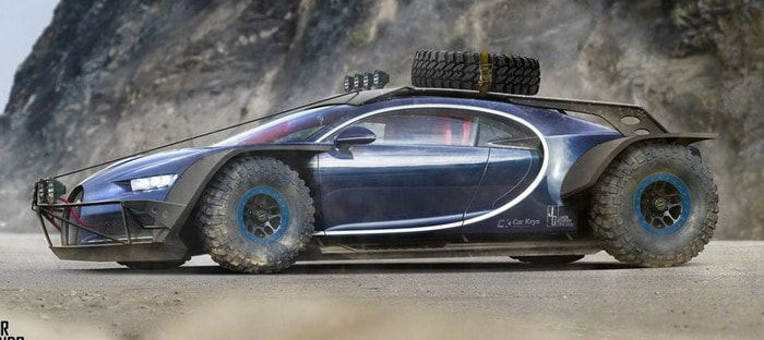 بوجاتي شيرون تتحول إلي سيارات سباقات باجا في صورة تخيلية