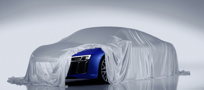 أودي تقدم R8 بمصابيح الليزر الأمامية الجديدة كلياً