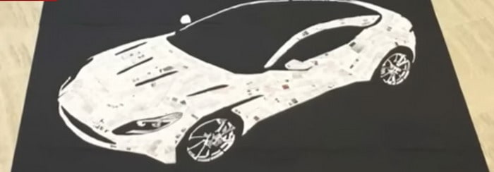 فيديو : تكوين مذهل لشكل أستون مارتن DB11 بأوراق دليل السيارة !!