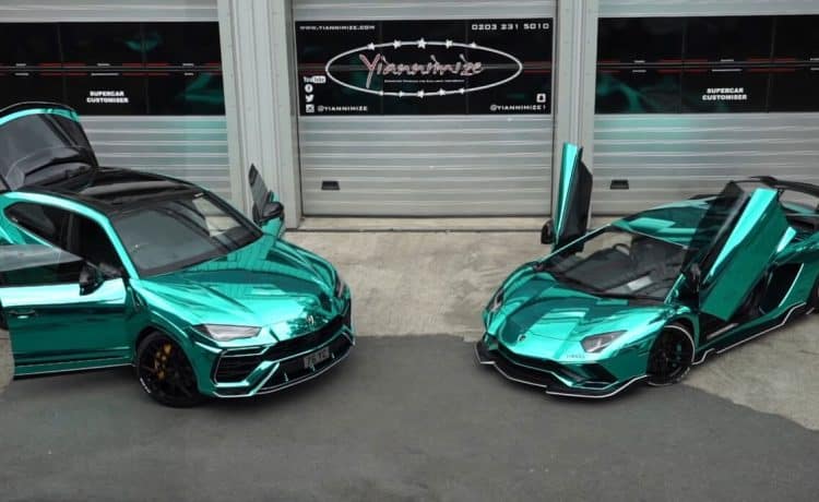 فيديو : مالك سيارة لامبورجيني أوروس يحولها للون التركواز الكرومي