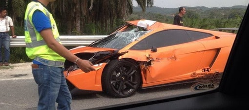 نسخة خاصة من لمبورجيني جلاردو LP5502 MLE تحطمت بالكامل فى ماليزيا