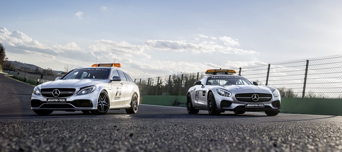 مرسيدس AMG GT S و C 63 S يستعدان لمهمتي سيارة الأمان والرعاية الطبية في الفورميلا 1