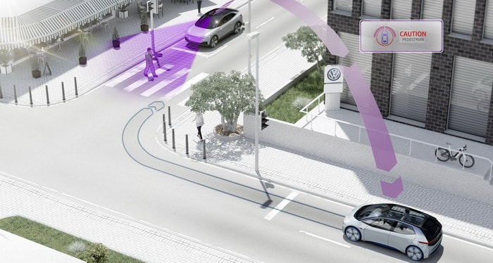 فولكس فاجن تكشف تقنية VehicletoVehicle و VehicletoInfrastructure لموديلات 2019