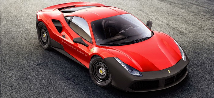 فيراري488 GTB تخرج بشكل تخيلي بصادم جديد وعجلات من الصلب