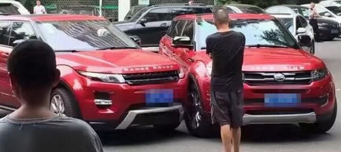 رانج روفر إيفوك تنتقم من توأمها المستنسخ لاندويند الصينية في حادث غريب !!