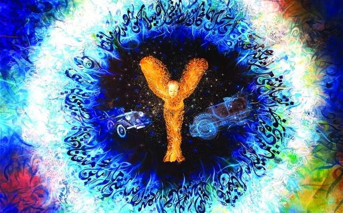 لوحة تشكيلية تعكس تراث رولزرويس والمنطقة العربية بدبي