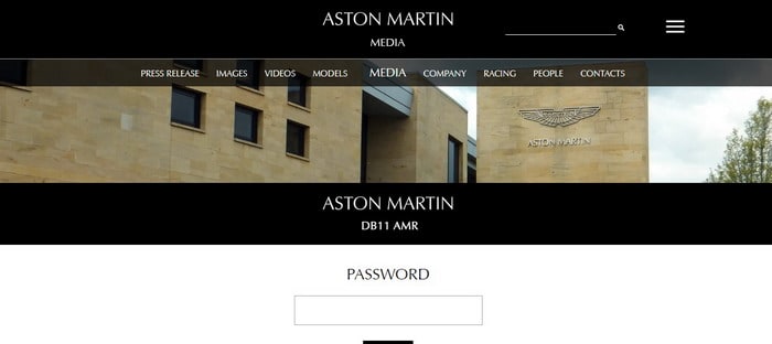 أستون مارتن DB11 AMR 2019 تدرج على قوائم السيارات في موقع الشركة