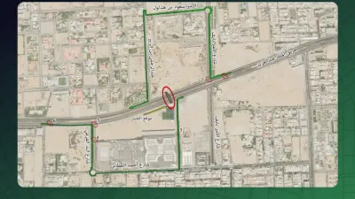 غلق طريق الملك عبدالعزيز عند تقاطع الأمير نايف لانشاء جسر مشاة