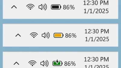 Windows 11 Battery Icons Go Colorful: Green Charge, Red Alert