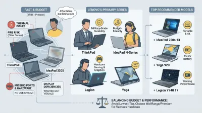 عيوب ومميزات لاب توب لينوفو Lenovo اصدارات القديمة