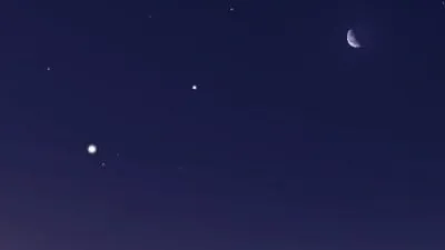 القمر وثلاثة كواكب تتجمع فى سماء الليل هذا الأسبوع