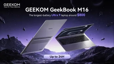 إطلاق جهاز GEEKOM GeekBook M16: معالج قوي وبطارية تدوم 24 ساعة بسعر 800 دولار