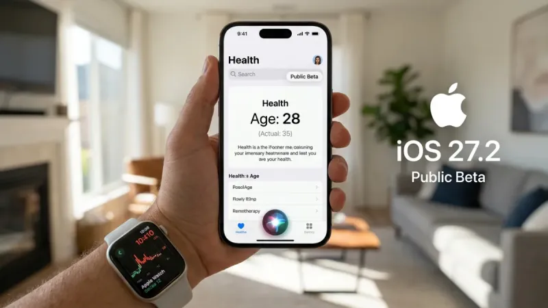 إطلاق النسخة التجريبية العامة الثانية من iOS 27.2: ميزة العمر الصحي وتوسعة لغات Siri AI